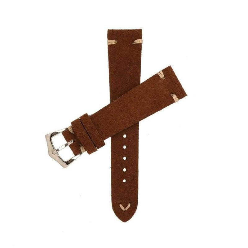 Brown Suede Vintage Leather Watch Strap