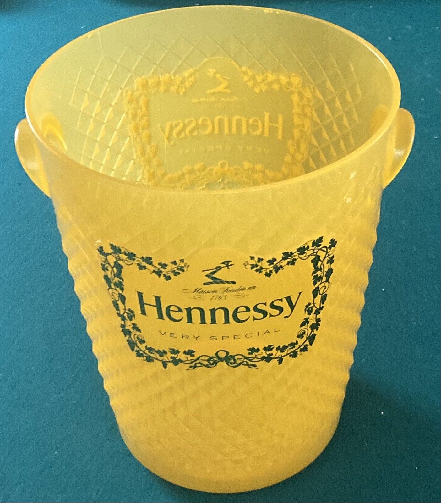 Vintage Hennessy Ice & Beverage Container Color Yellow Still In Great Condition