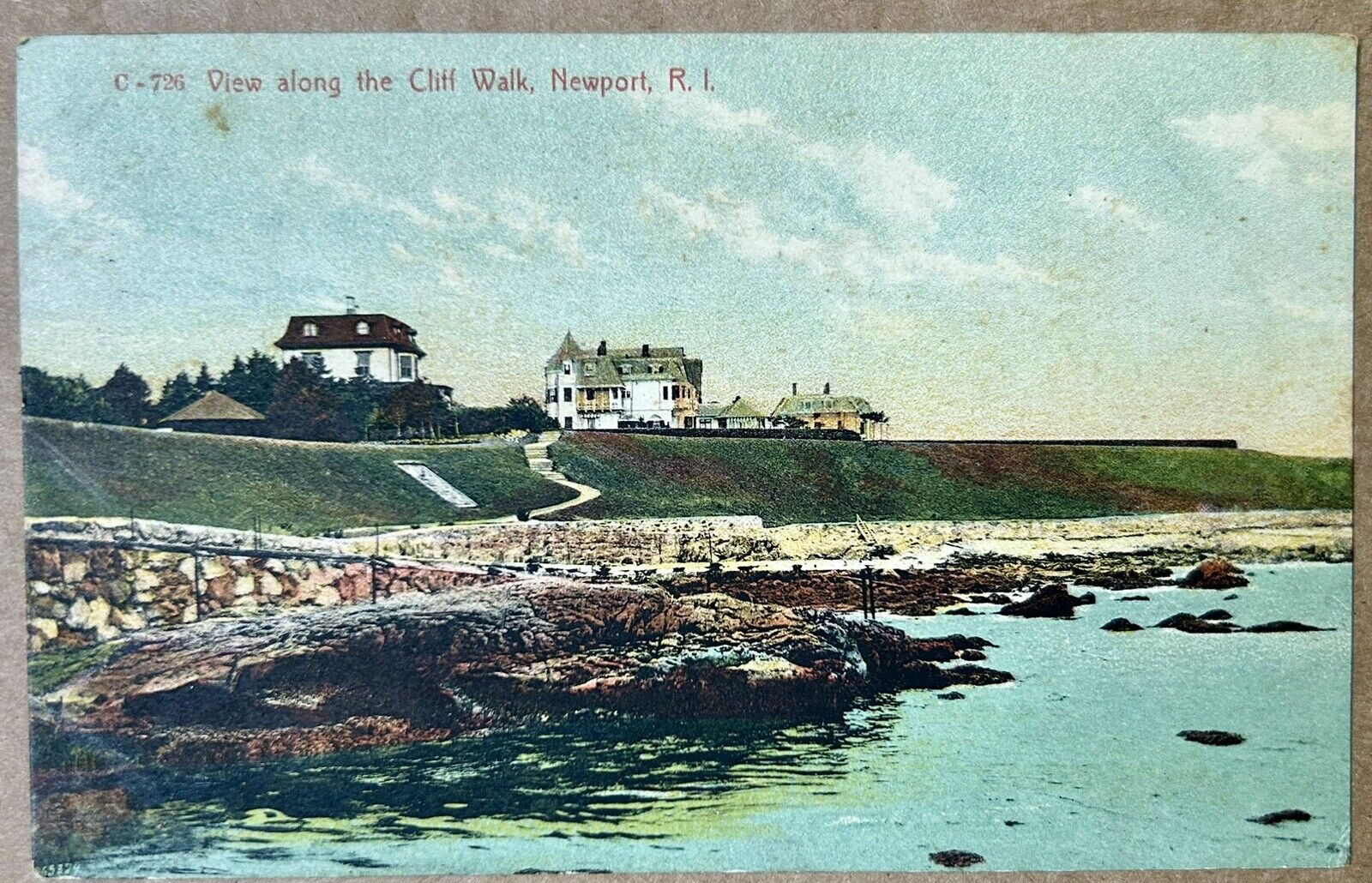 Cliff Walk, Newport Rhode Island 1908 Vintage Postcard