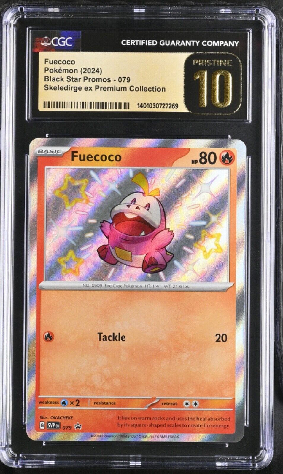 Pokemon Card Fuecoco Shiny 079 CGC Graded Pristine 10