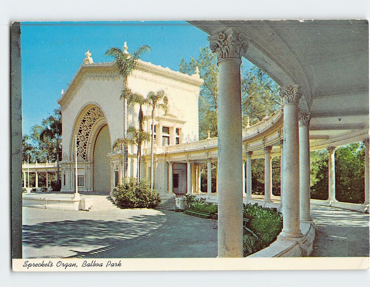 Postcard Spreckels Organ Balboa Park San Diego California USA