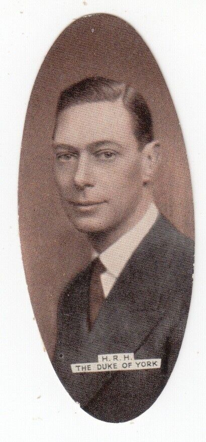 Vintage 1935 King George VI (as Prince) Carreras  #4 Oval Card