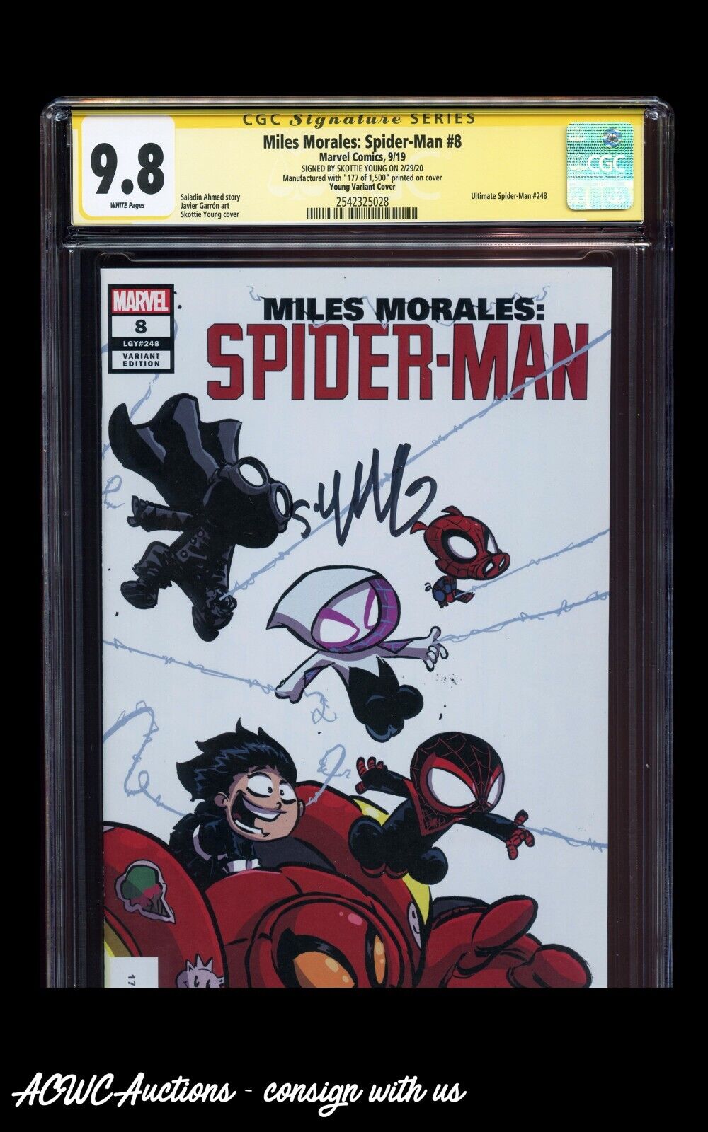Miles Morales: Spider-Man #8 Young Variant  Signed by Skottie Young CGC 9.8 LTD