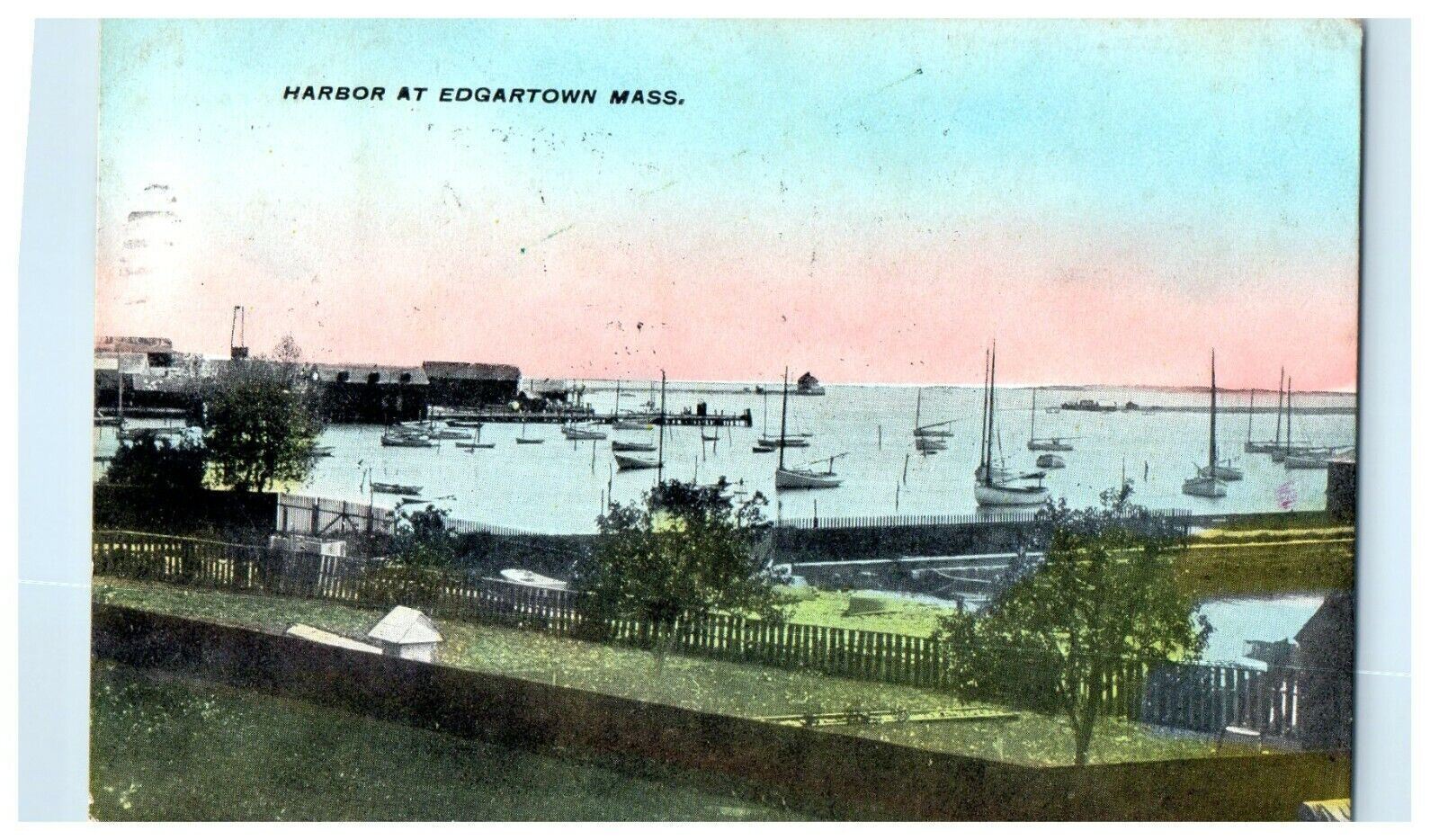 1910 Harbor at Edgartown Massachusetts MA Antique Posted Postcard