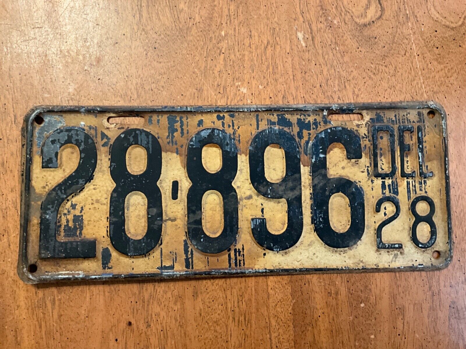 1928 Delaware License Plate Tag 28-896