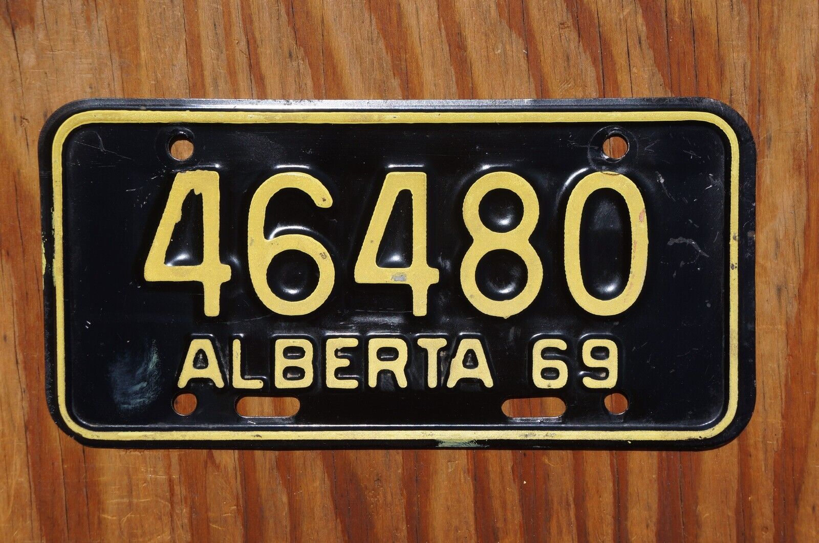 1969 Alberta Canada MOTORCYCLE License Plate