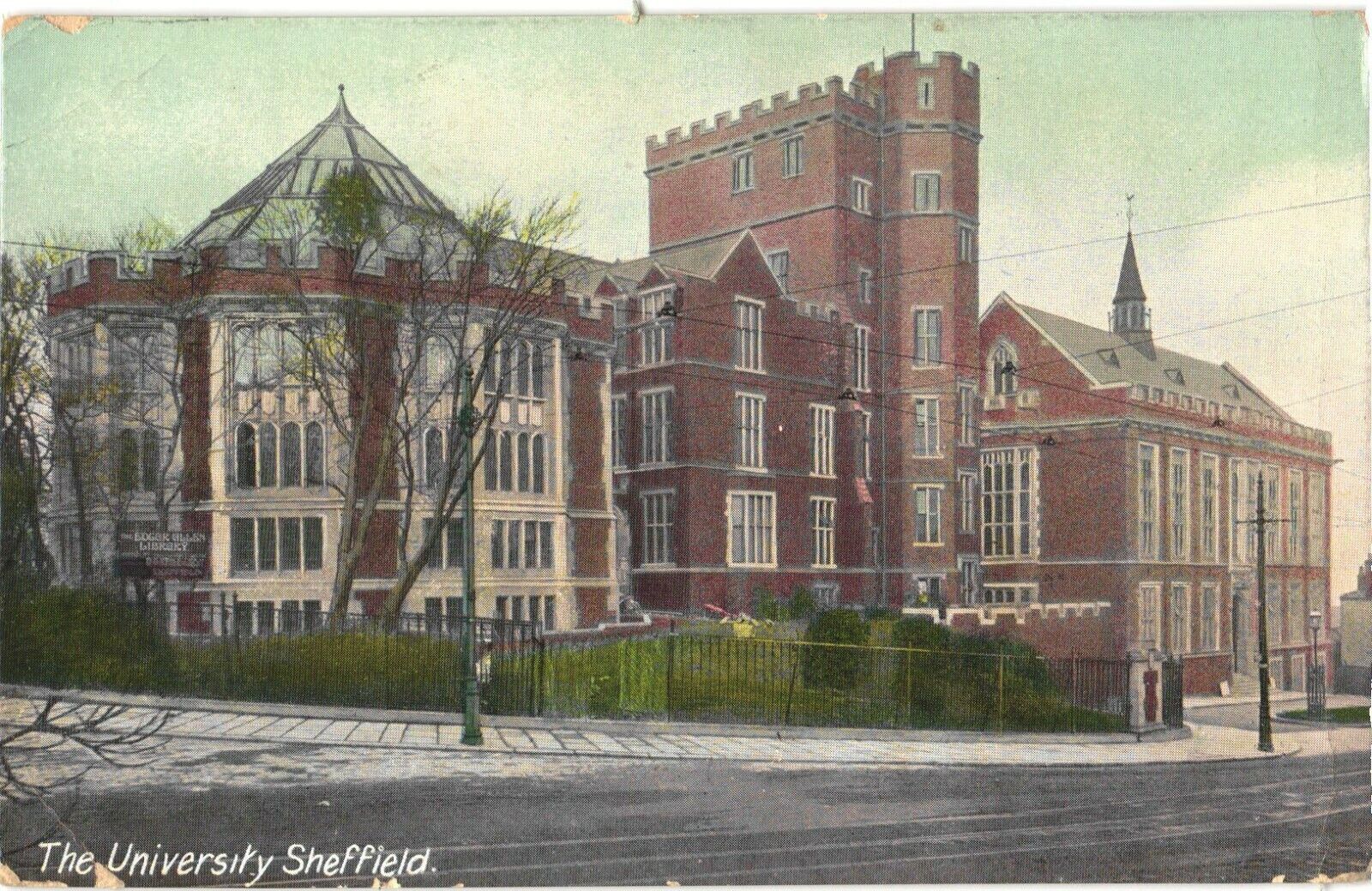 Façade of The University of Sheffield, England Postcard