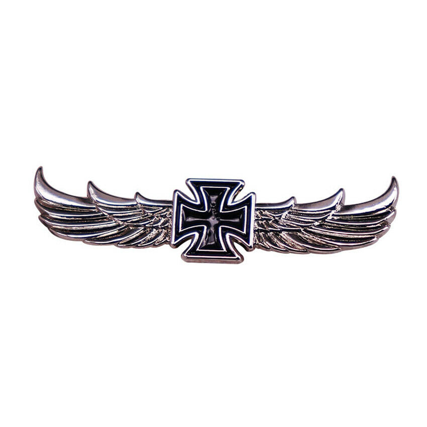 German Iron Cross Wings Pin Biker Badge