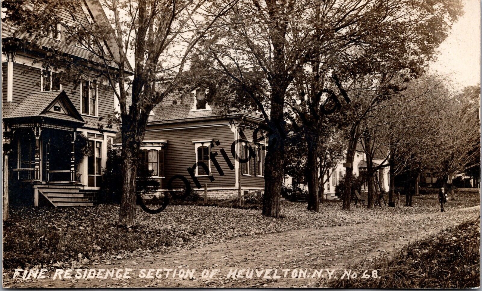 Real Photo 1913 View Of Fine Residences At Heuvelton Oswegatchie NY RP RPPC K379