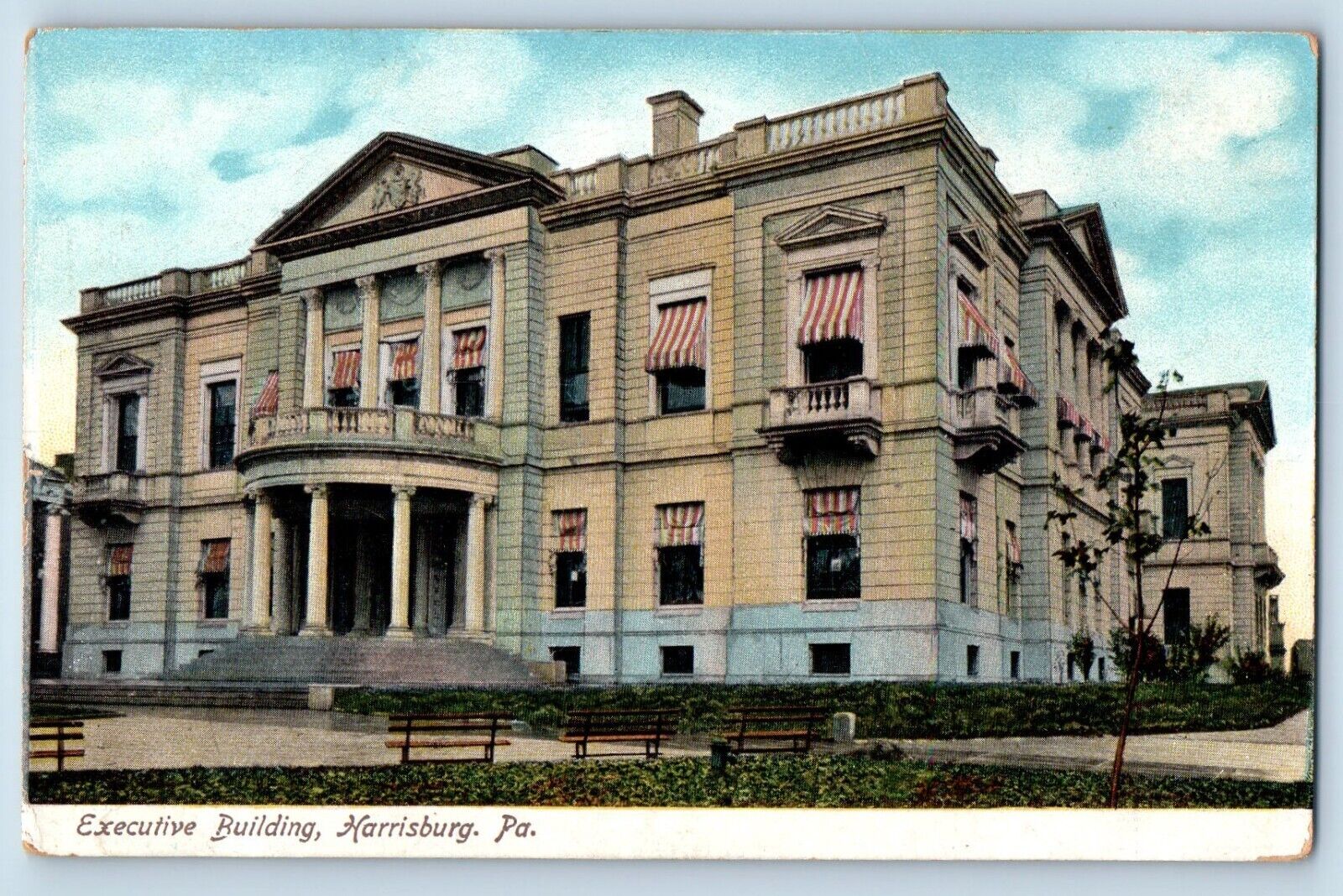 Harrisburg Pennsylvania Postcard Executive Building View c1905 Vintage Antique