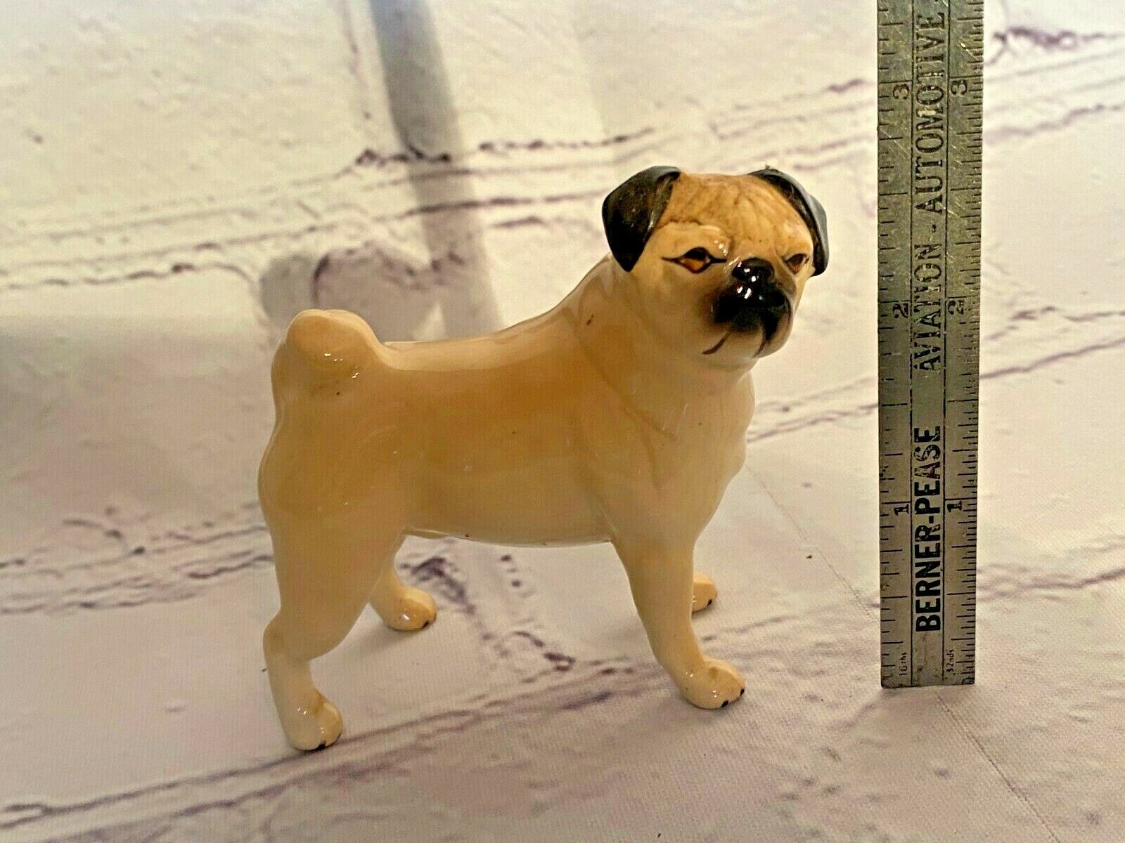 Vintage Beswick England Porcelain Fawn Pug dog Gloss finish