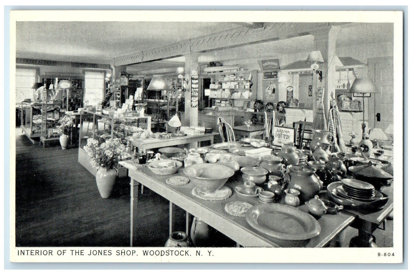 c1940\'s Interior Of Jones Shop Woodstock New York NY Unposted Pottery Postcard