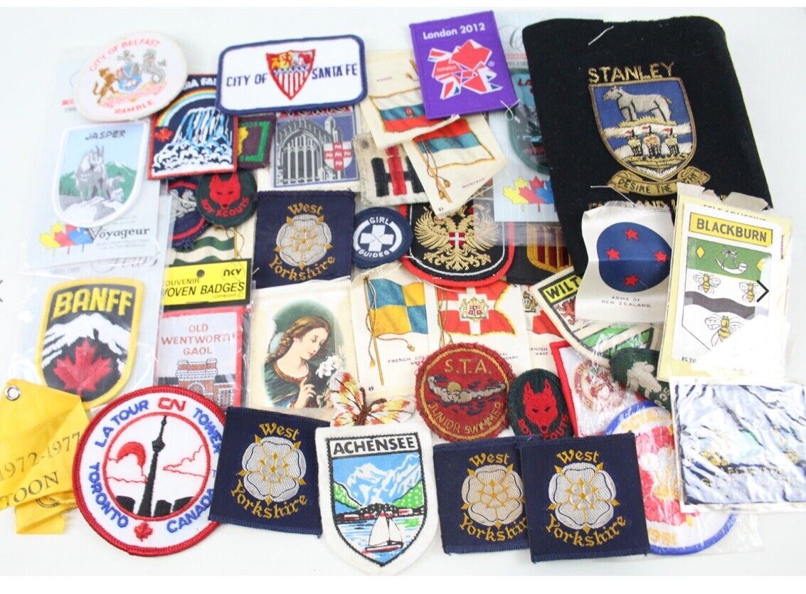 40 x Vintage Badges Huge Job Lot Collectible British Canada French