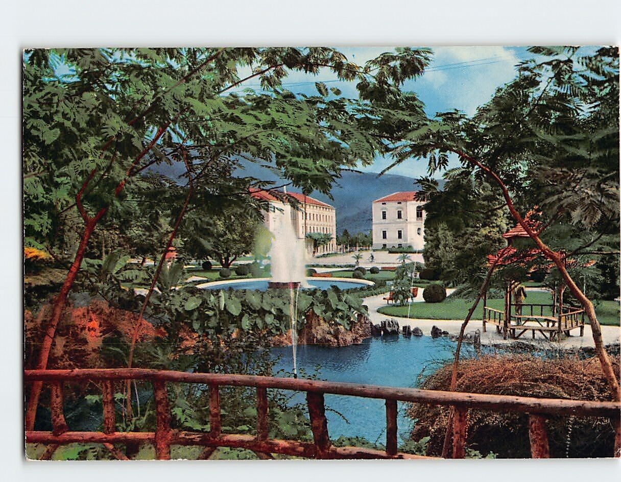 Postcard Public gardens, Vittorio Veneto, Italy