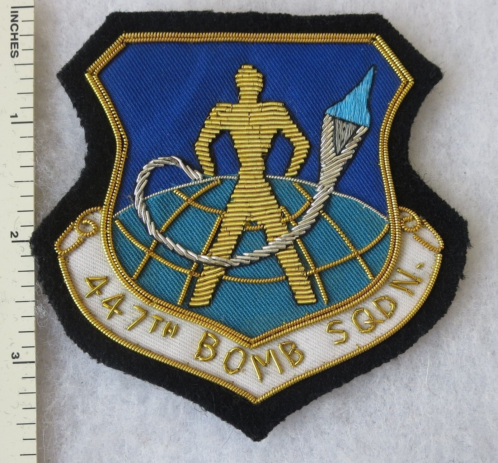 US AIR FORCE 447th BOMB SQUADRON Bullion PATCH Custom Made for USAF VETERANS