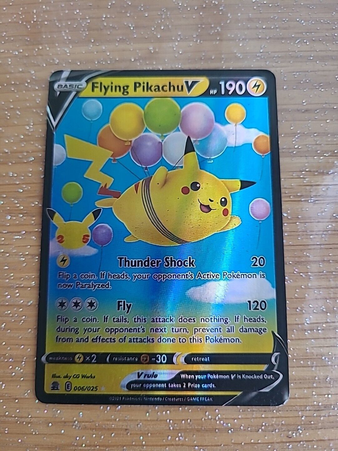 Pokemon Card Flying Pikachu V 006/025 Celebrations Near Mint