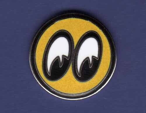 Vintage Mooneyes Moon hat pin lapel pin tie tac hard enamel badge -- Collectible