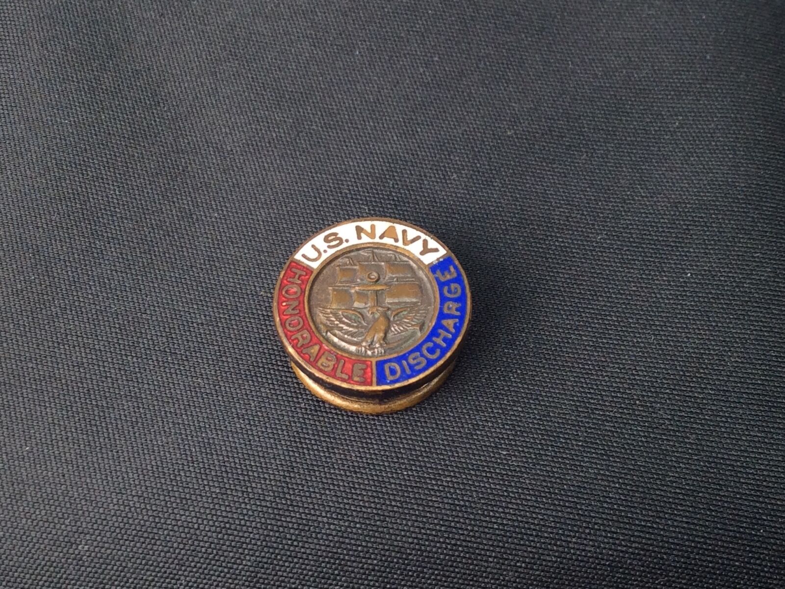 U.S. Navy Red, White, & Blue Honorable Discharge Button Pin