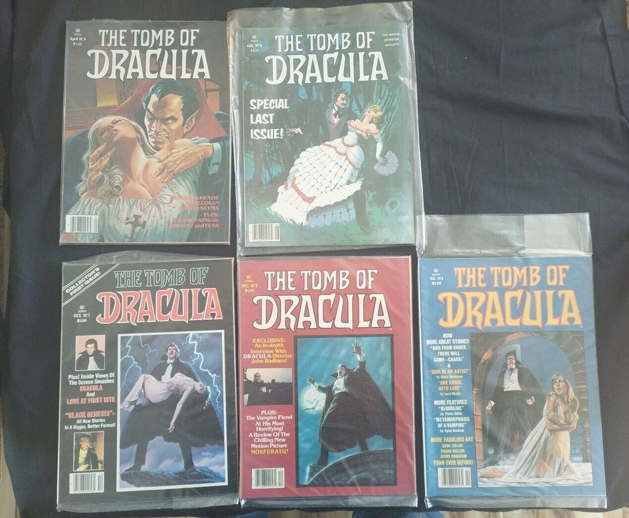 The Tomb of Dracula Magazine # 1,2,3,4,6 NM Condition 