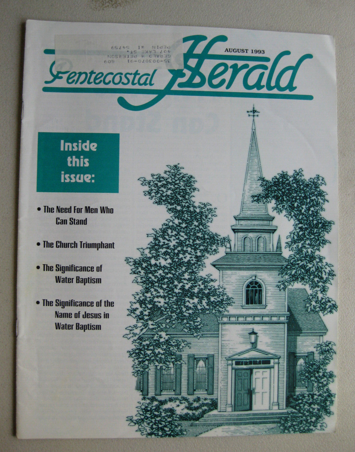 Pentecostal Herald * UPC * August 1993 * Very Good Condition