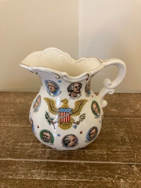 Vintage Chadwick Miller US Presidents Memorabilia Porcelain Pitcher 1965