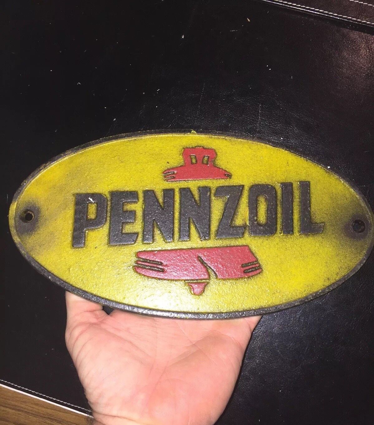 Pennzoil Plaque Sign Gas Advertisement Oil Coal Patina METAL Collector Petrol