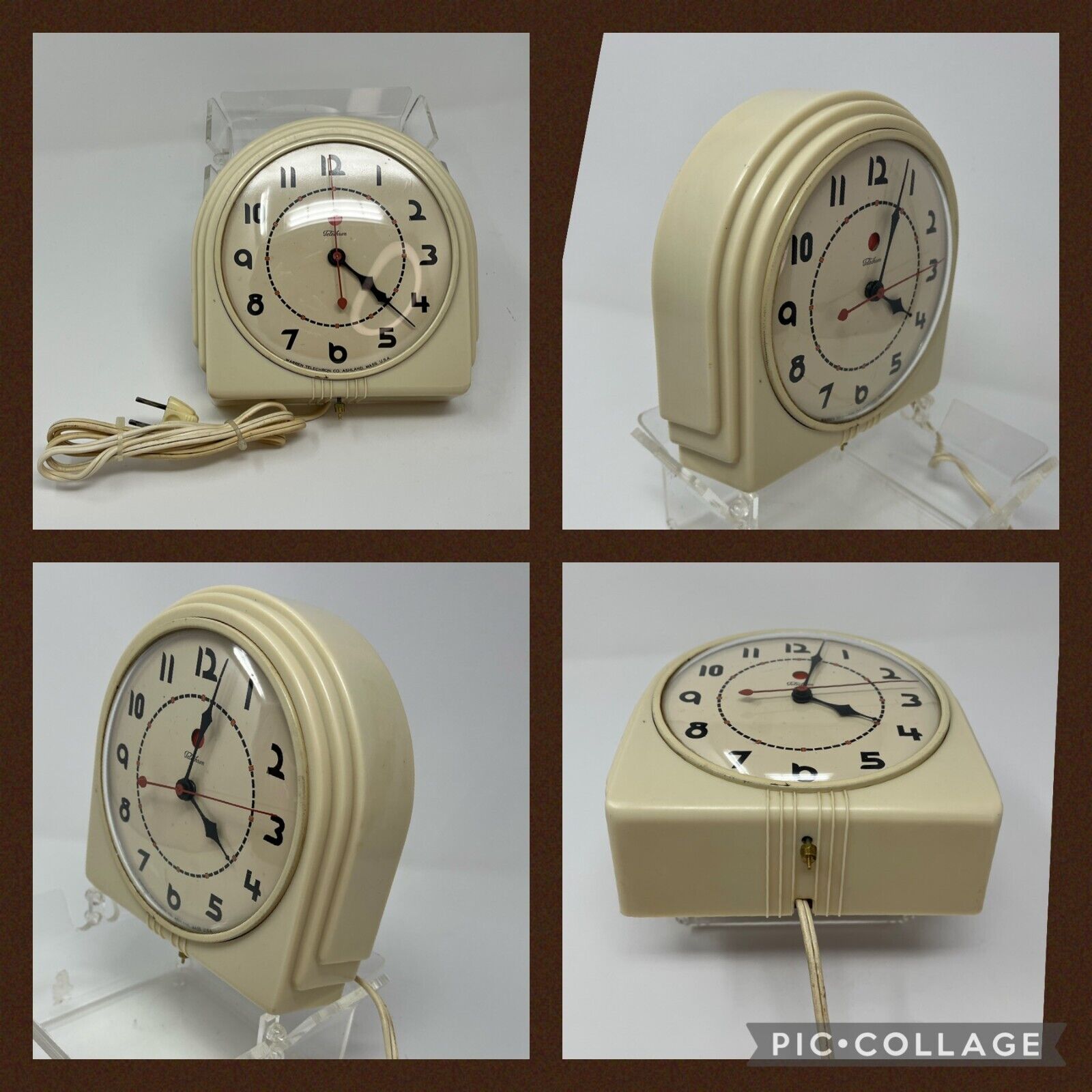 Telechron Vintage Art Deco DEcore Wall Clock Beautiful Design Tested Works