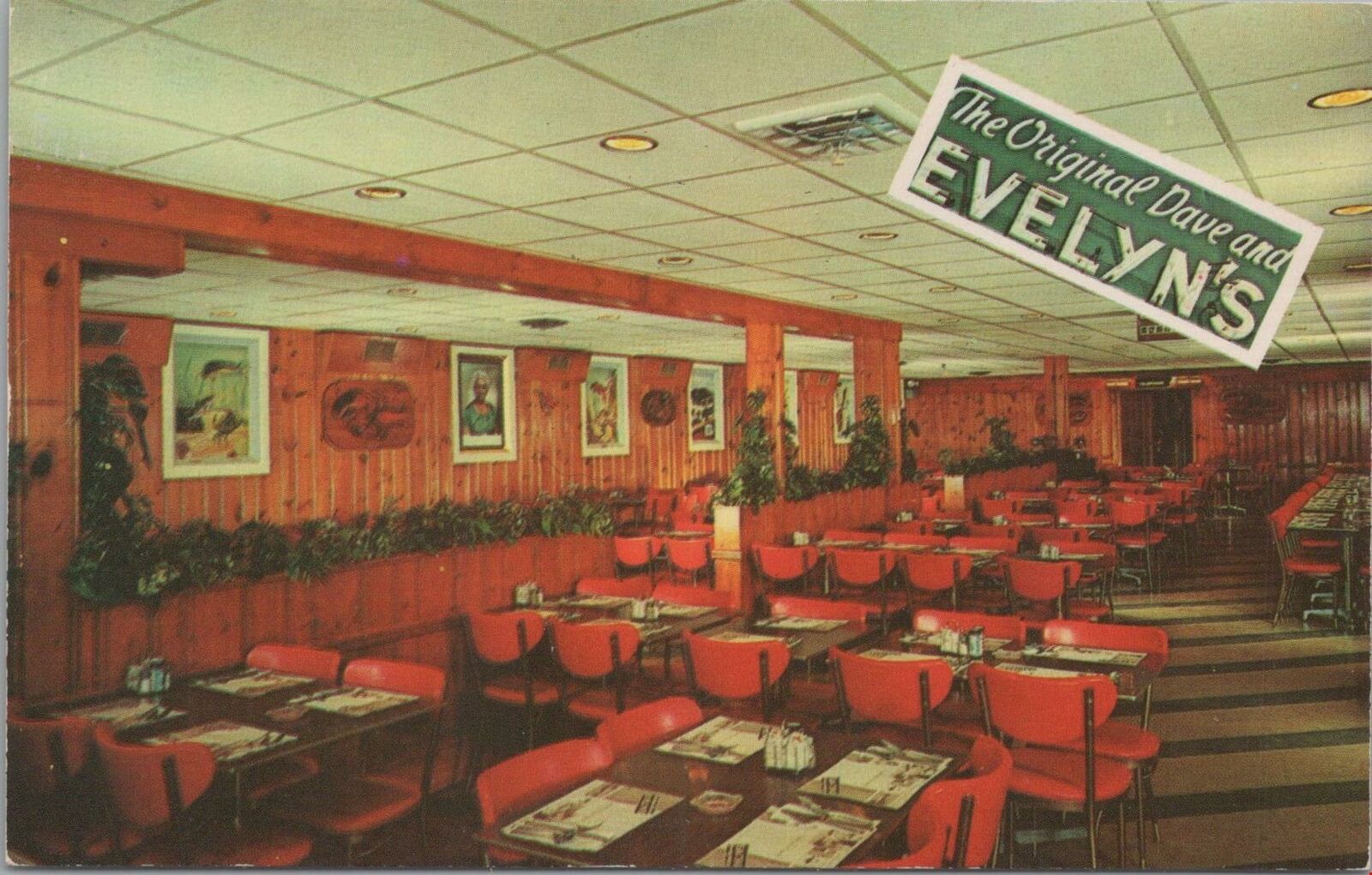 Postcard The Original Dave and Evelyn\'s Sea Food Restaurant Belmar NJ 