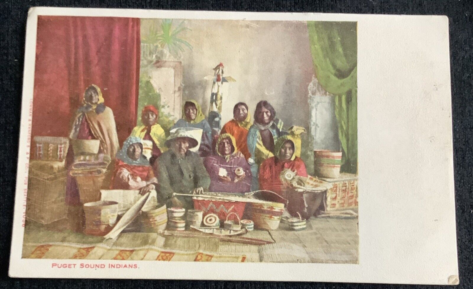 Seattle WA-Washington, Puget Sound Indians, Antique, Vintage Unused Postcard