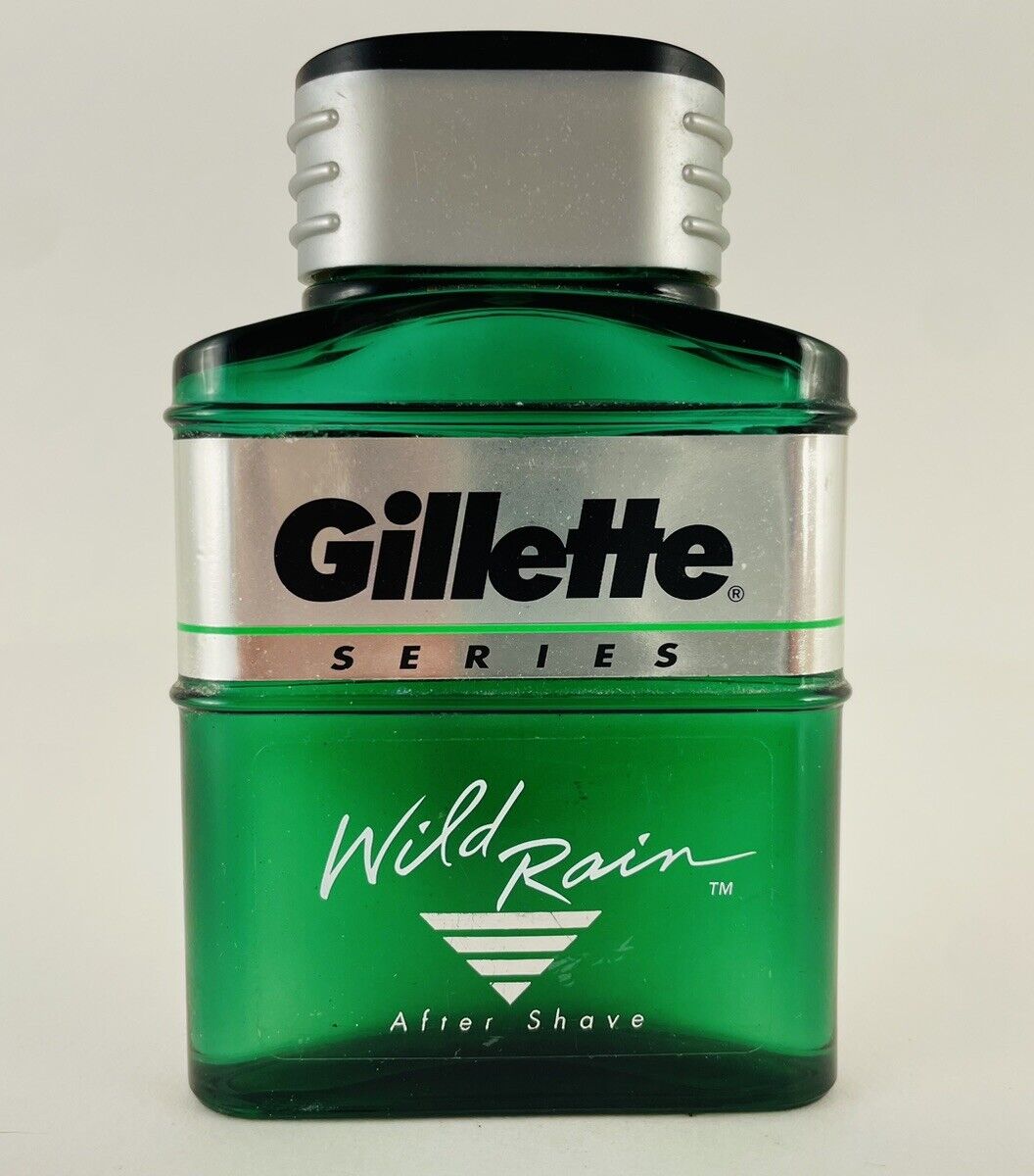 Vintage 1993 Gillette Series Wild Rain After Shave Splash 3.5 Oz, 75% Full