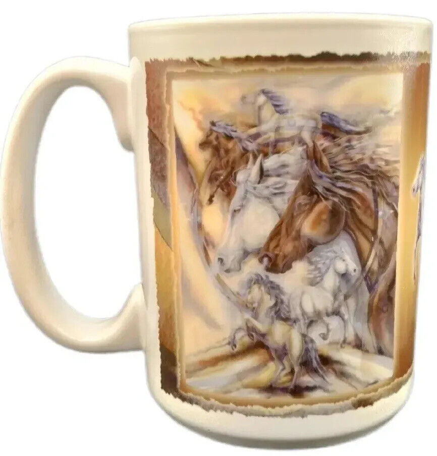 Coffee Mug Wild Stallion Horse “Ride the Wind” Philly Coffee Tea Mare Mustang ￼
