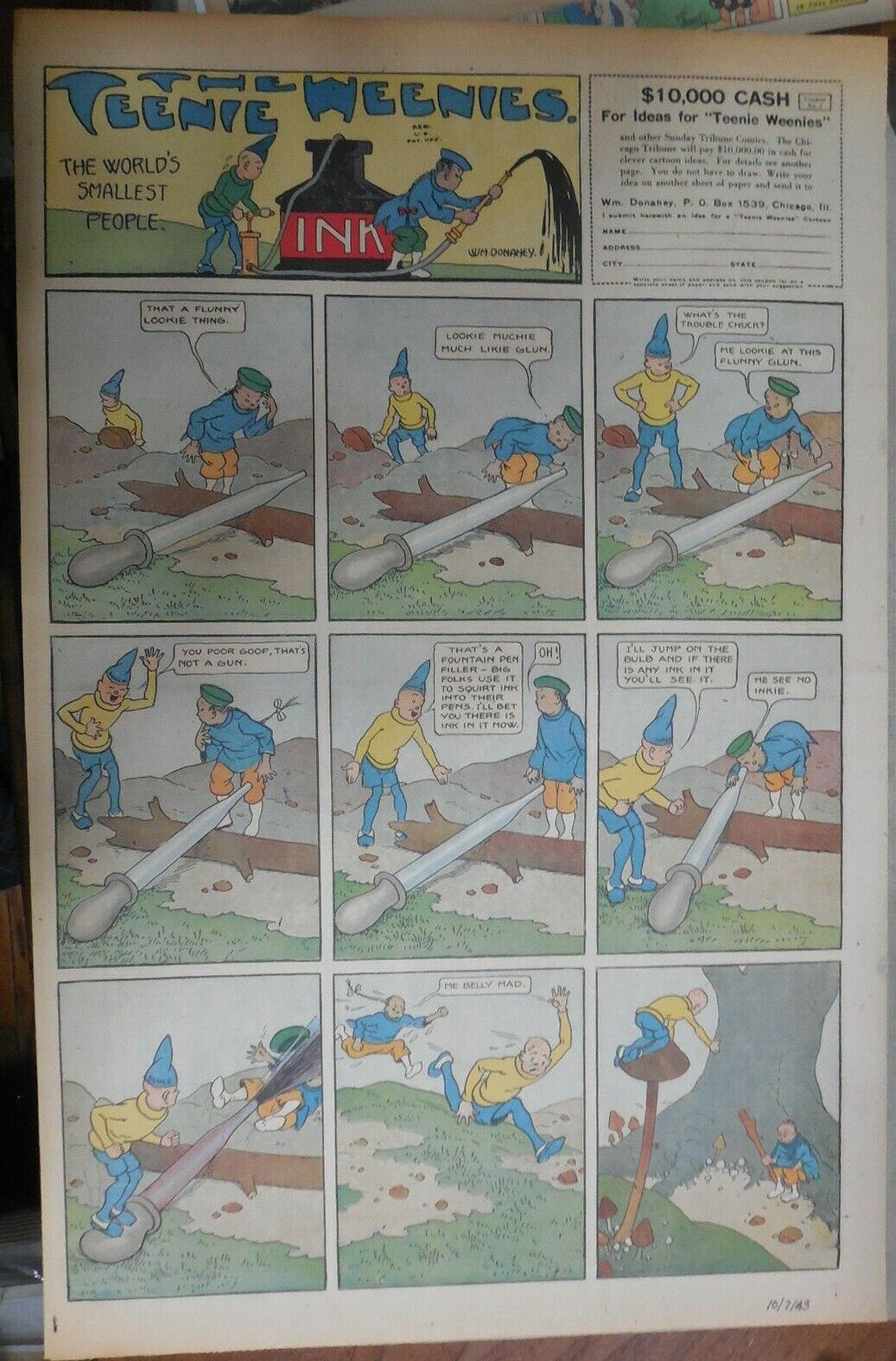 The Teenie Weenies Sunday by Wm. Donahey from 10/7/1923 Full Page Size