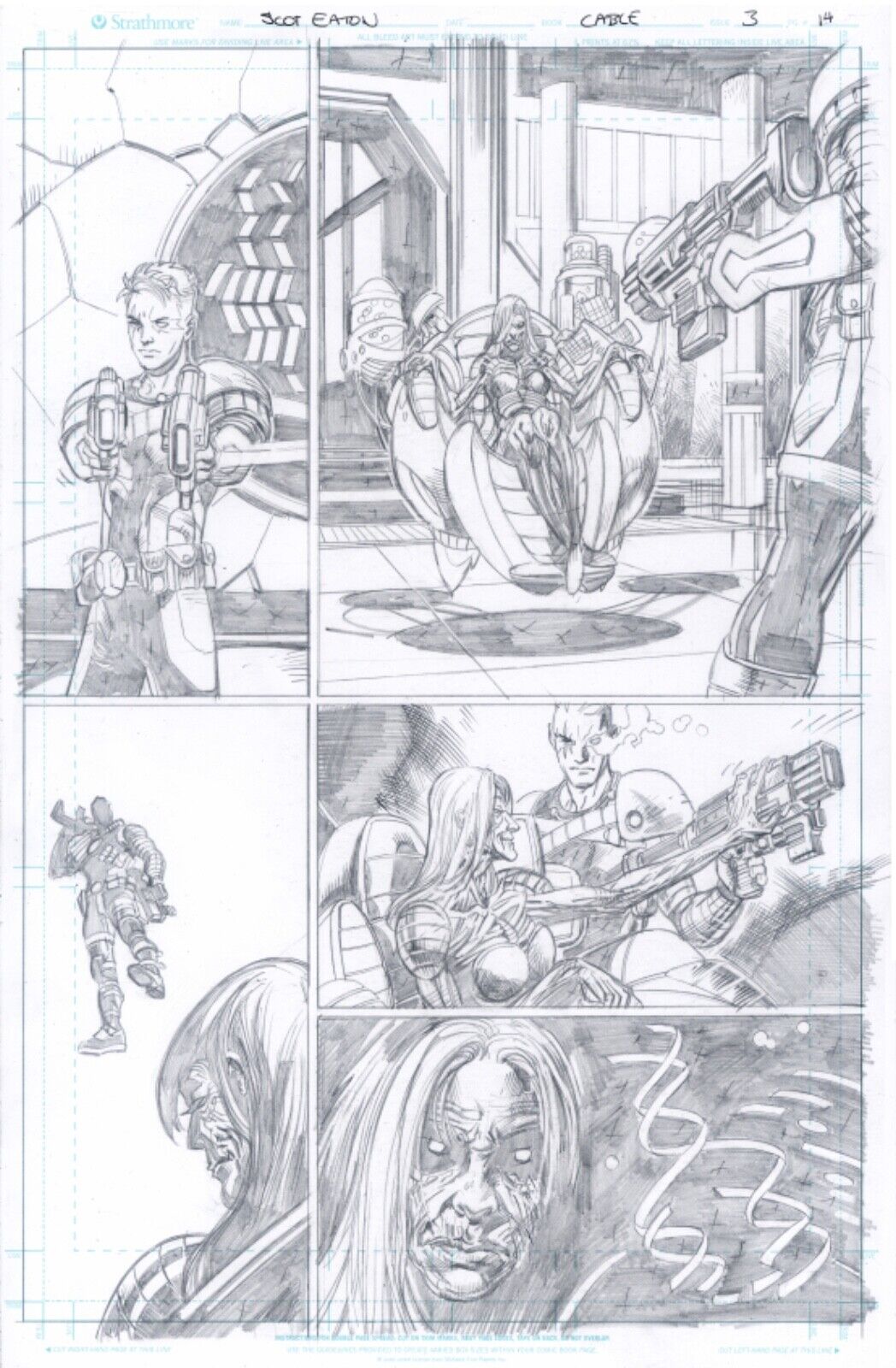 CABLE Original ART.     CABLE #3,  Page 14.     Pencils by SCOT EATON