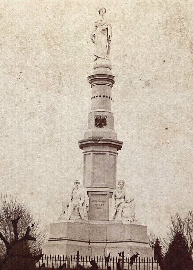 RARE CIVIL WAR GETTYSBURG SOLDIERS NATIONAL MONUMENT STEREOVIEW PHOTO 1869