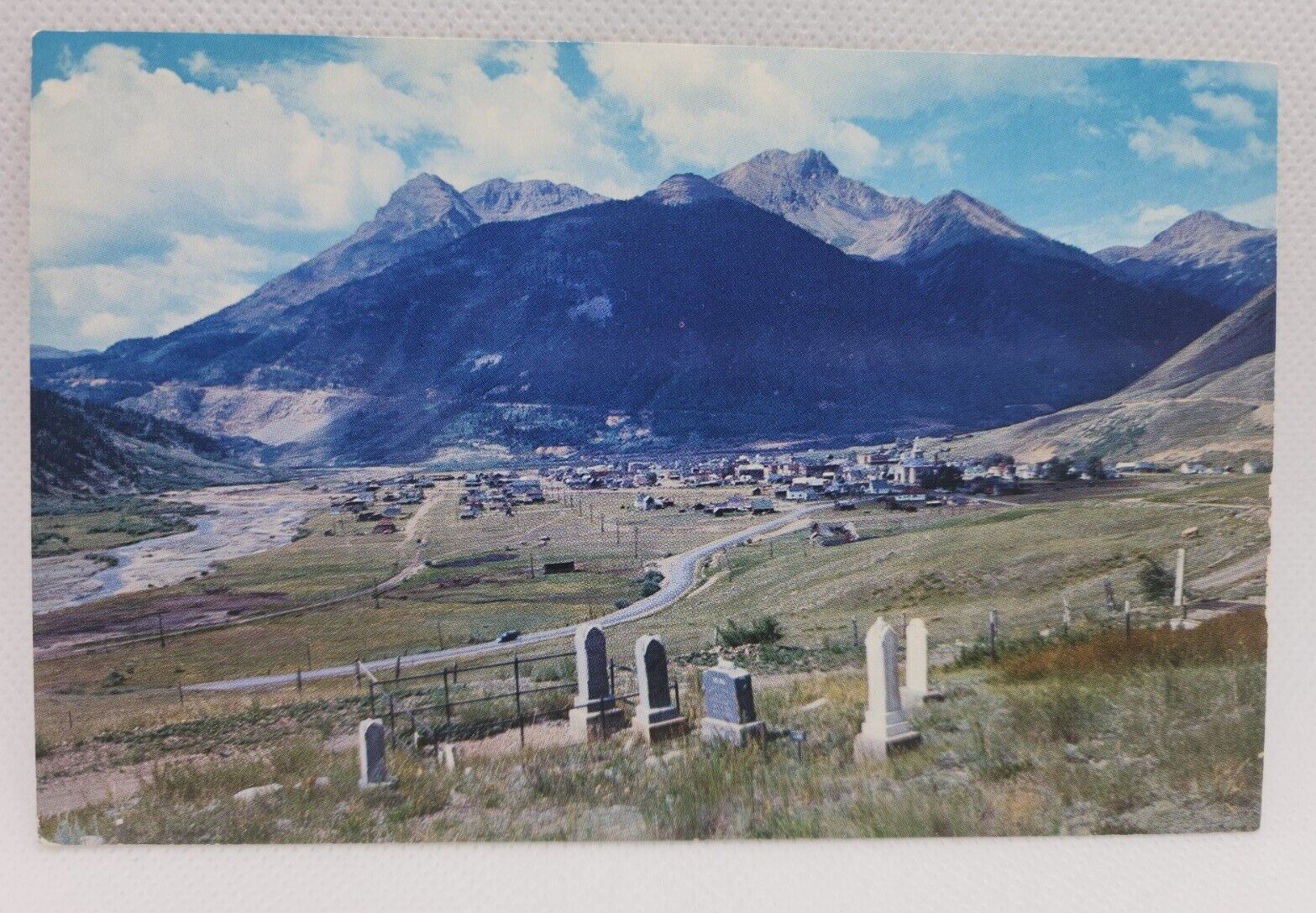 Vintage Postcard Silverton Colorado Graveyard And Town