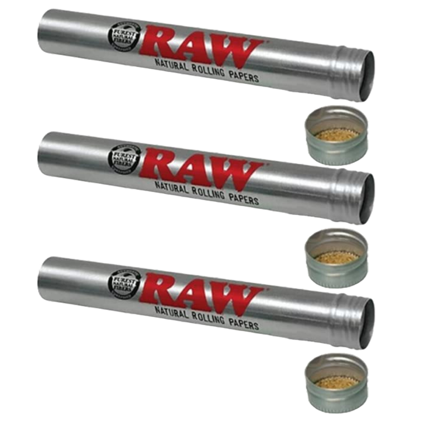 RAW Silver King Size Aluminum Air Tight Storage Tube with Screw Cap (3 Pack)