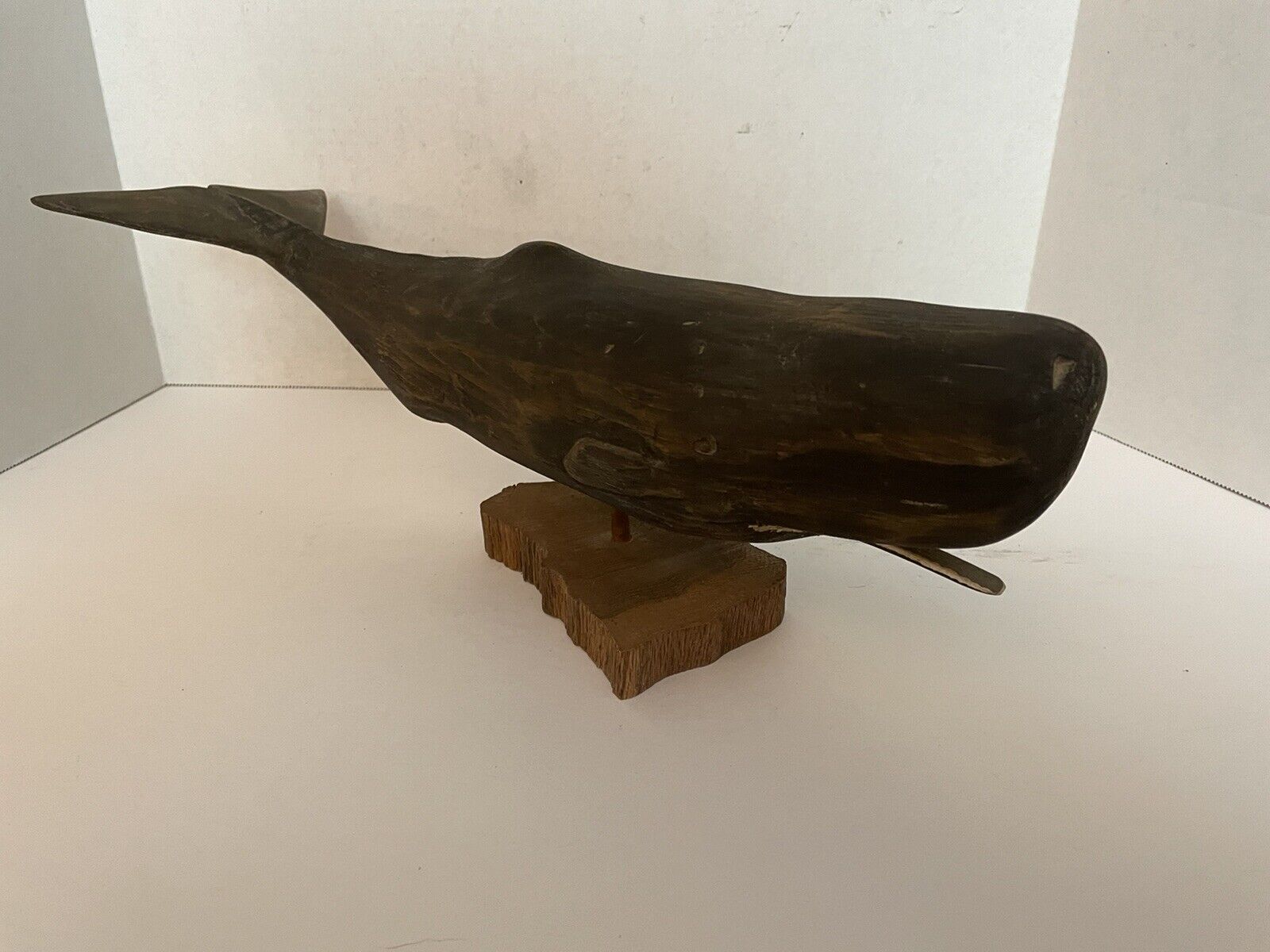 RARE Kirkpatrick Hand Carved & Hand Painted Wood Sperm Whale 1988
