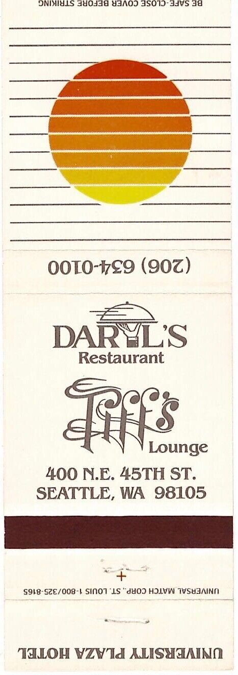 Vintage Daryl\'s Restaurant Matchbook Cover SEATTLE WA