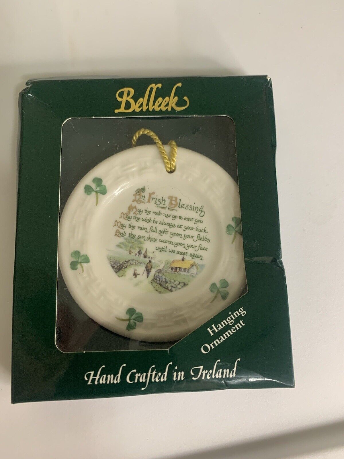 Belleek By Donegal An Irish Blessing Christmas ornament Irish Bone China  in Box