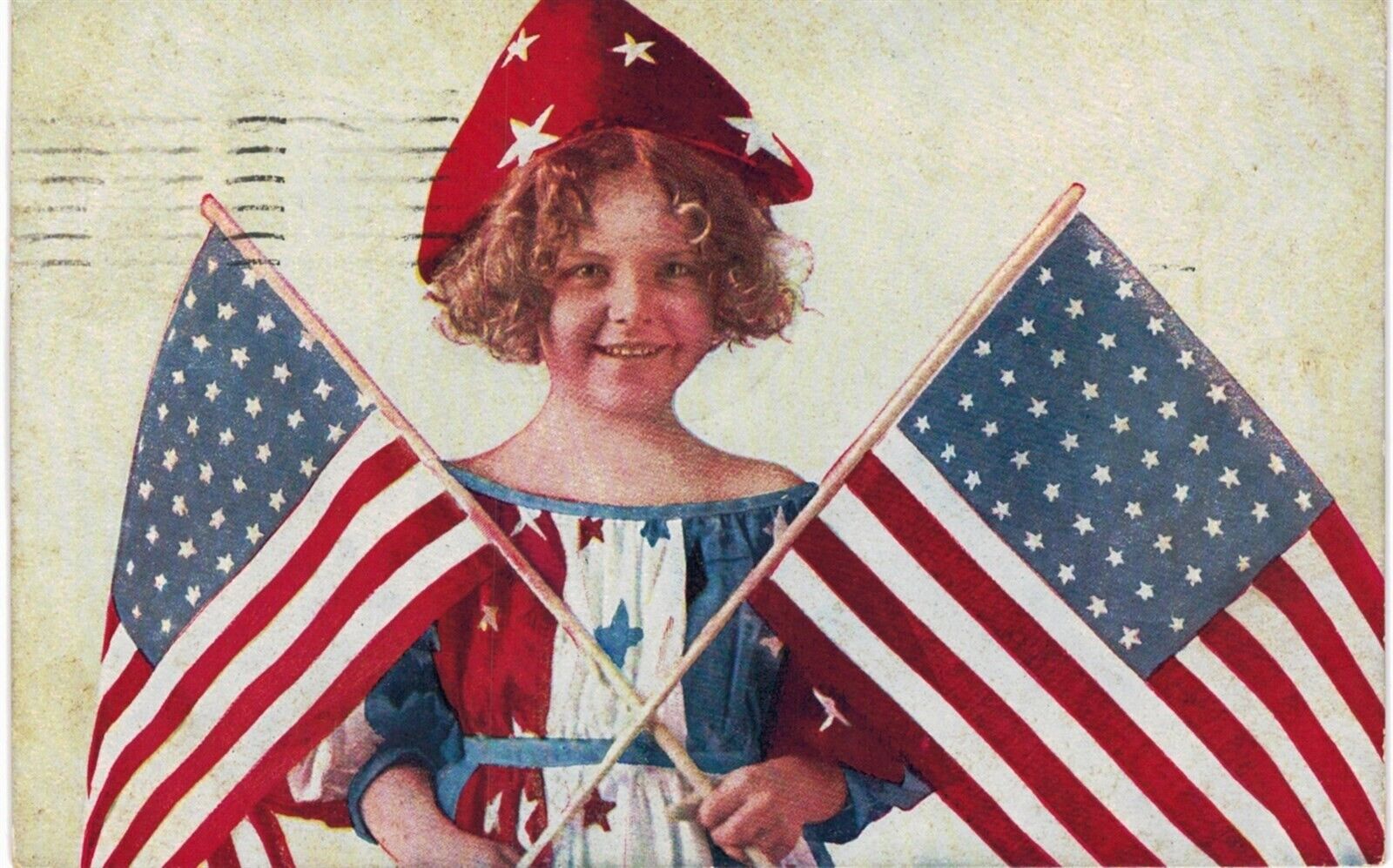 USA Patriotic Young Miss Columbia 1909 