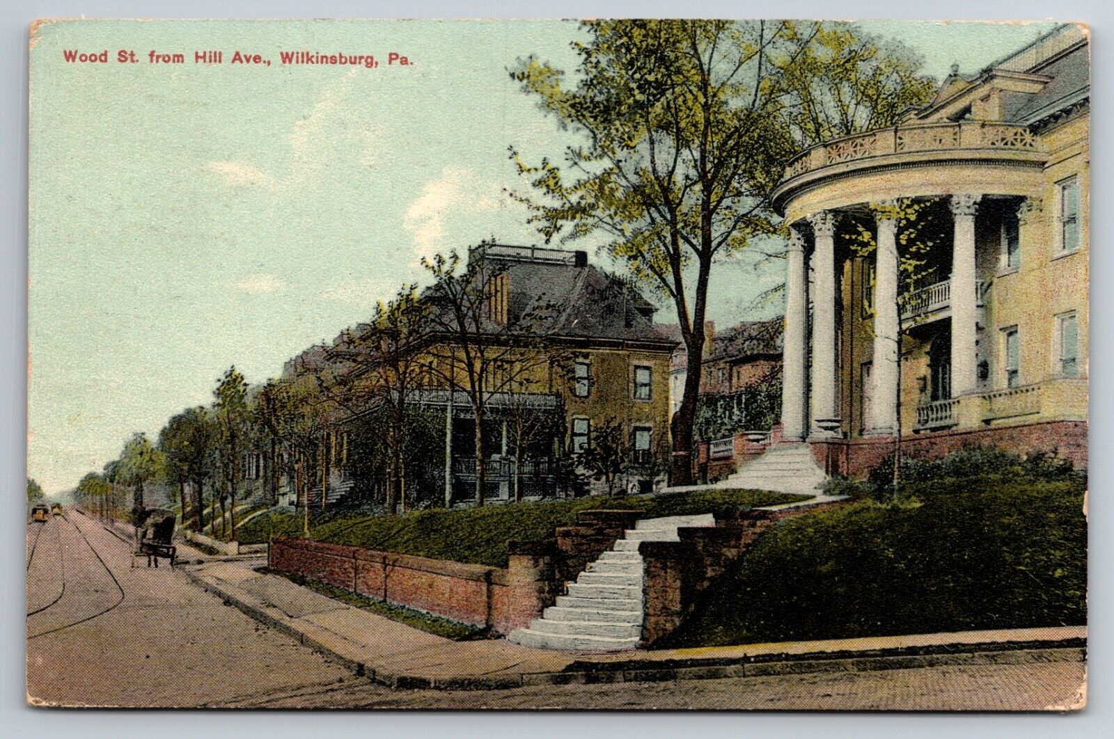Wood Street from Hill Avenue Wilkinsburg Pennsylvania PA 1909 Postcard