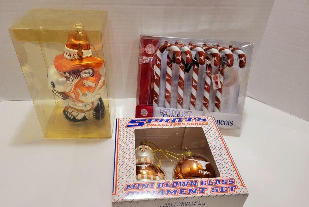 Christmas University of Texas Longhorns Christmas Ornaments Bevo Candy Canes