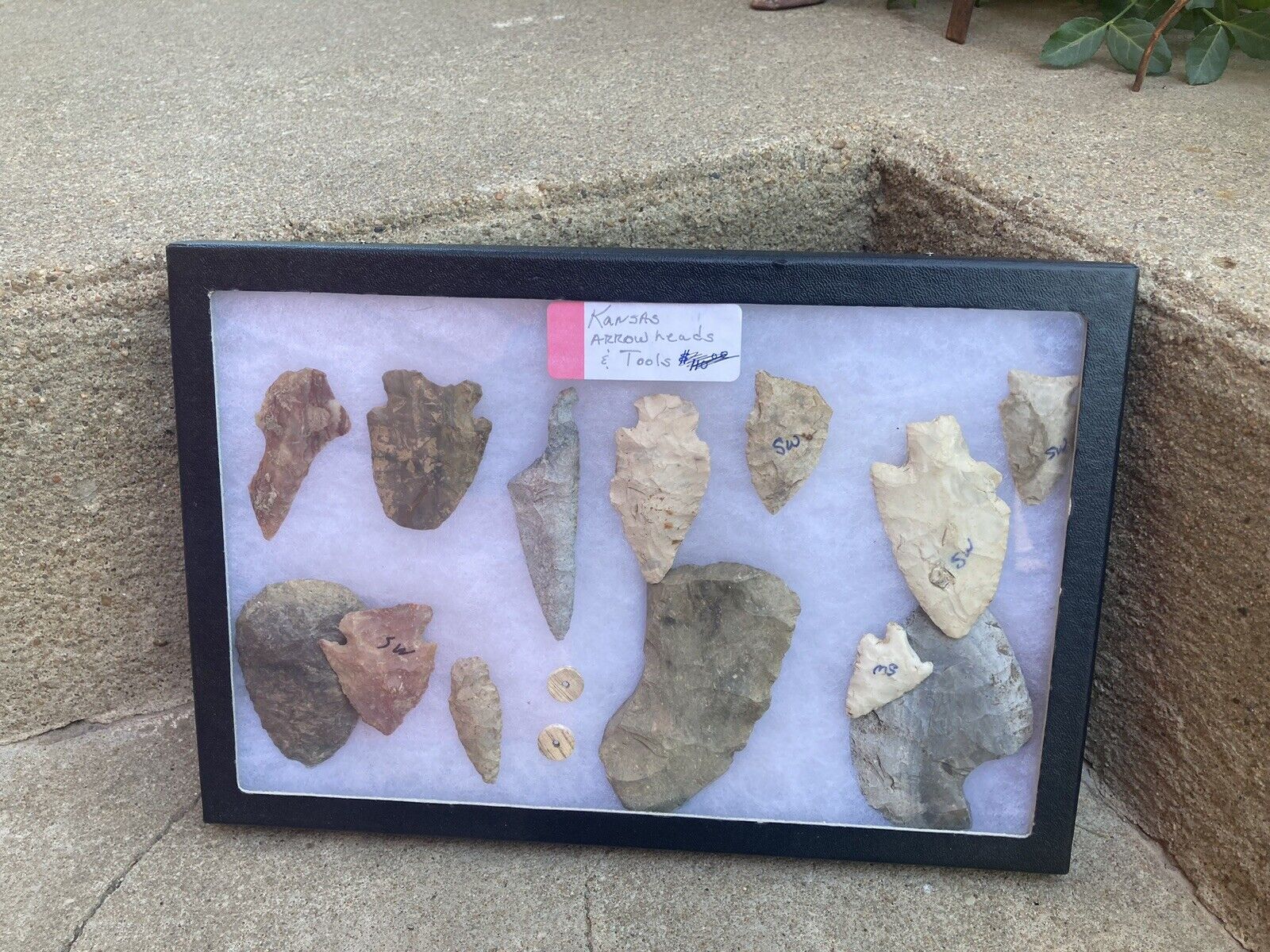 Native American Indian Stone Artifacts Arrowhead Tools Flint Scraper Lot Kansas