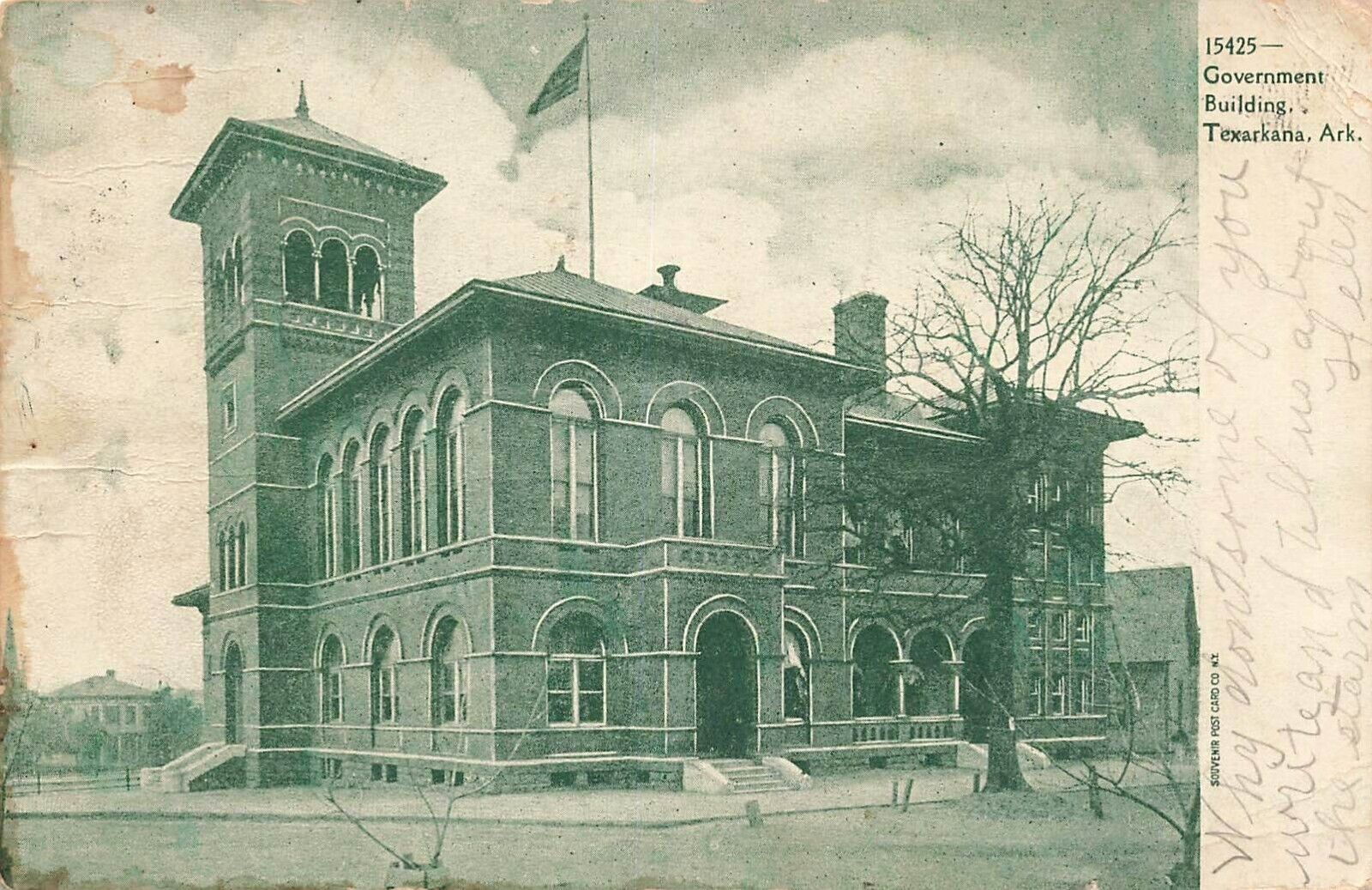 1906 ARKANSAS PHOTO POSTCARD: GOVERNMENT BUILDING, TEXARKANA, AR