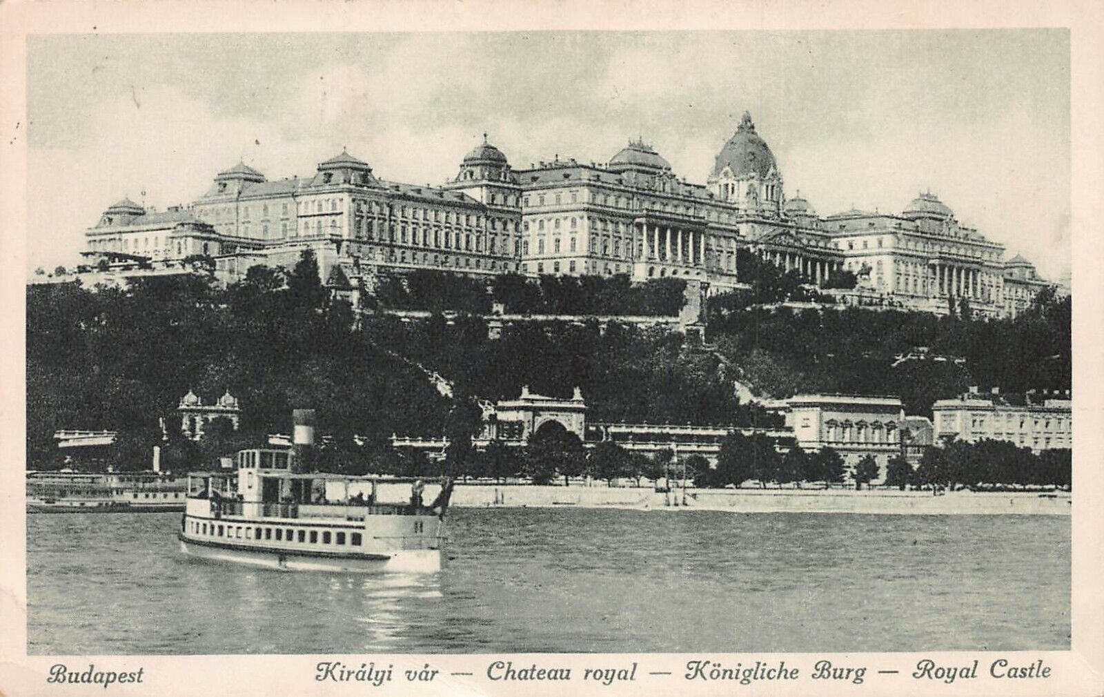 Royal Castle, Budapest, Hungary, Early Postcard, Used, Sent to New York City