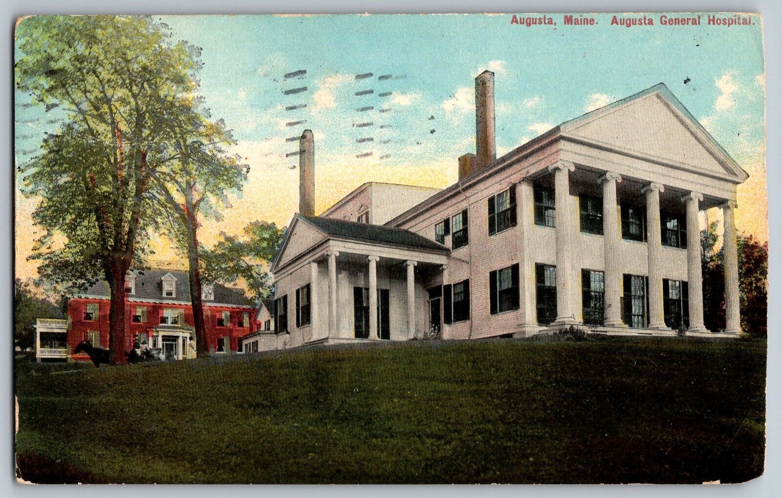 Augusta, Maine ME - Augusta General Hospital - Vintage Postcard - Posted 1910