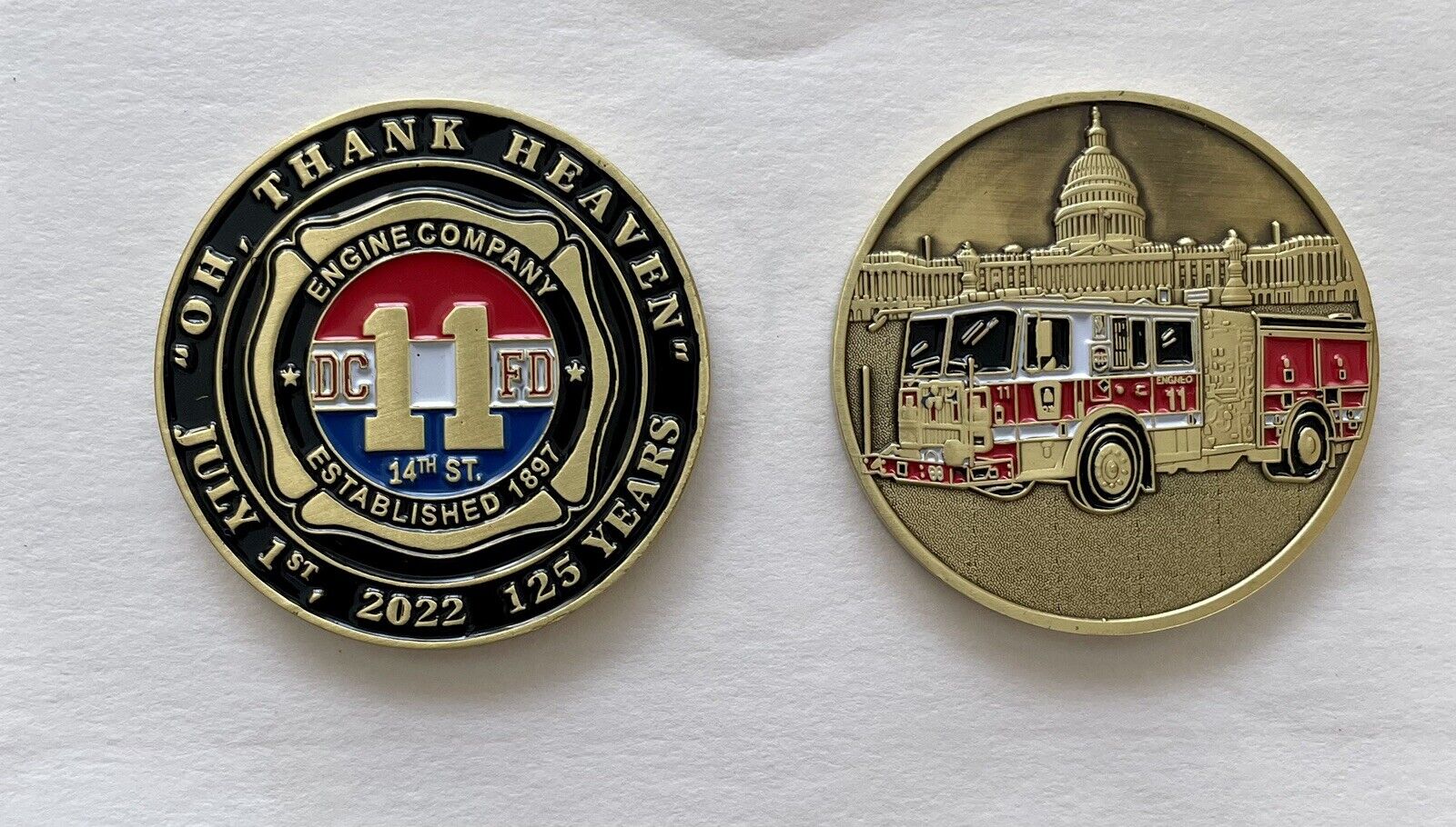 DCFD Engine Co. 11   125th Year Anniversary Challenge Coin