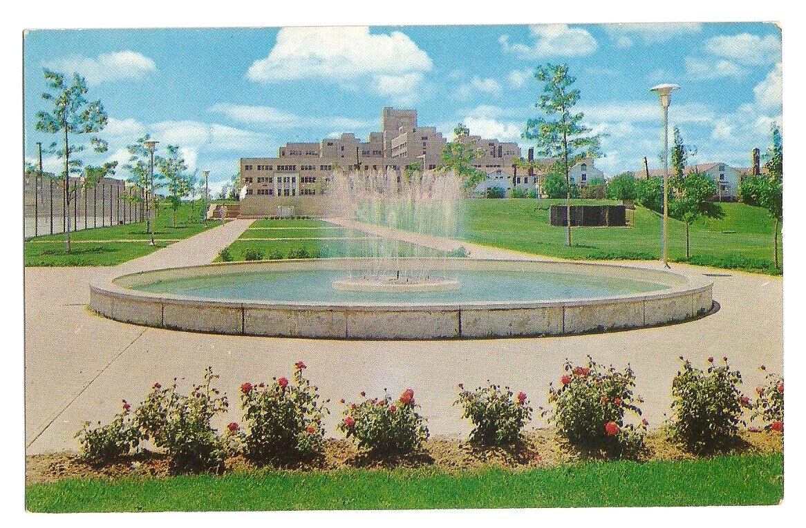 University of Missouri Postcard MO Hospital Fountain