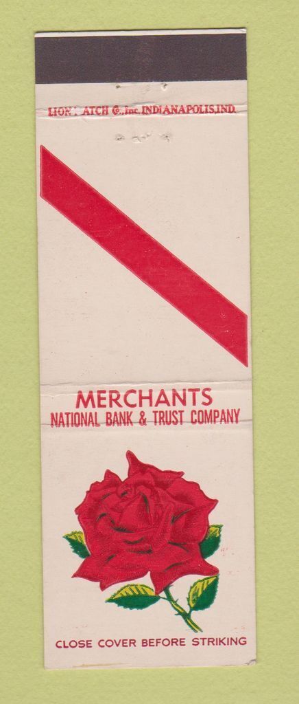 Matchbook Cover - Merchants National Bank and Trust Indianapolis IN