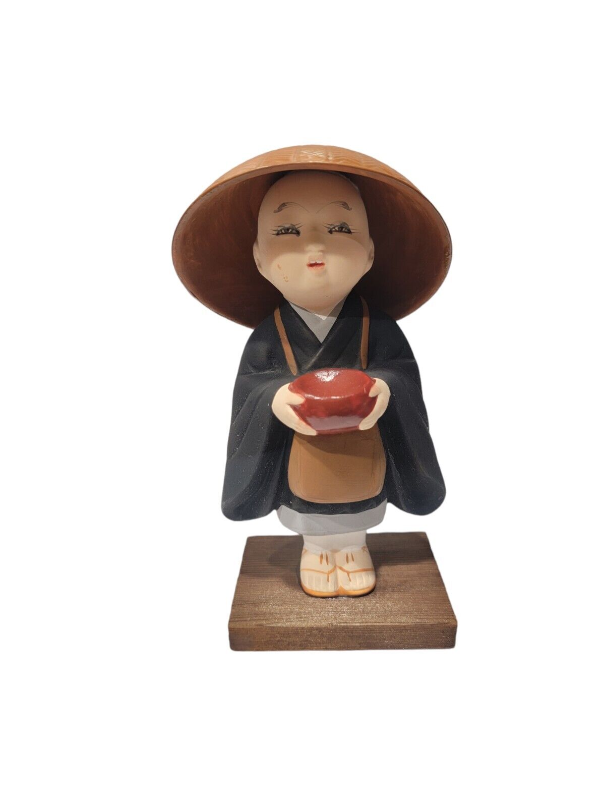 Vintage Japanese Boy Monk Ceramic Clay Doll